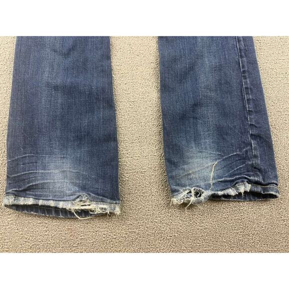 MEK Denim Jeans Women W24 L34 Blue Oaxaca Bootcut Stretch Back Embroidery - Picture 10 of 13